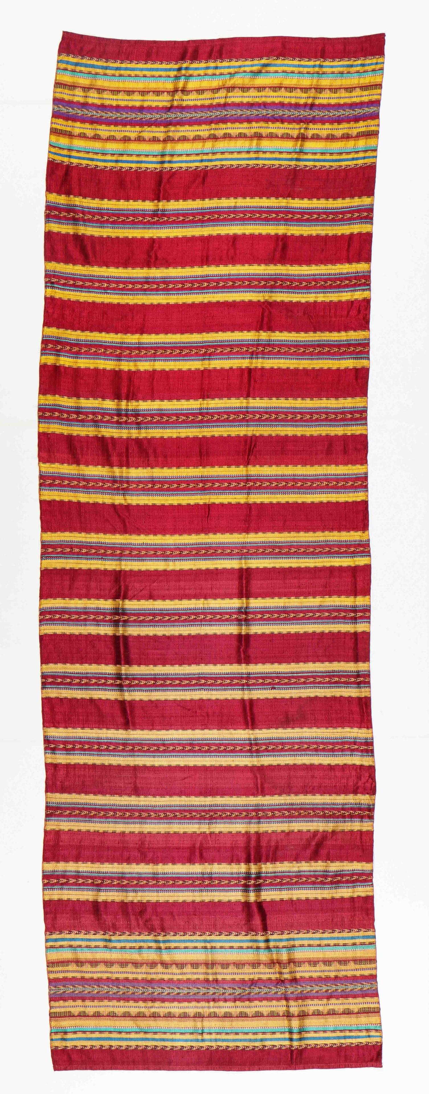 Rare Guatemalan Ceremonial Silk Corte Jaspe Ikat Skirt (1 of 3)