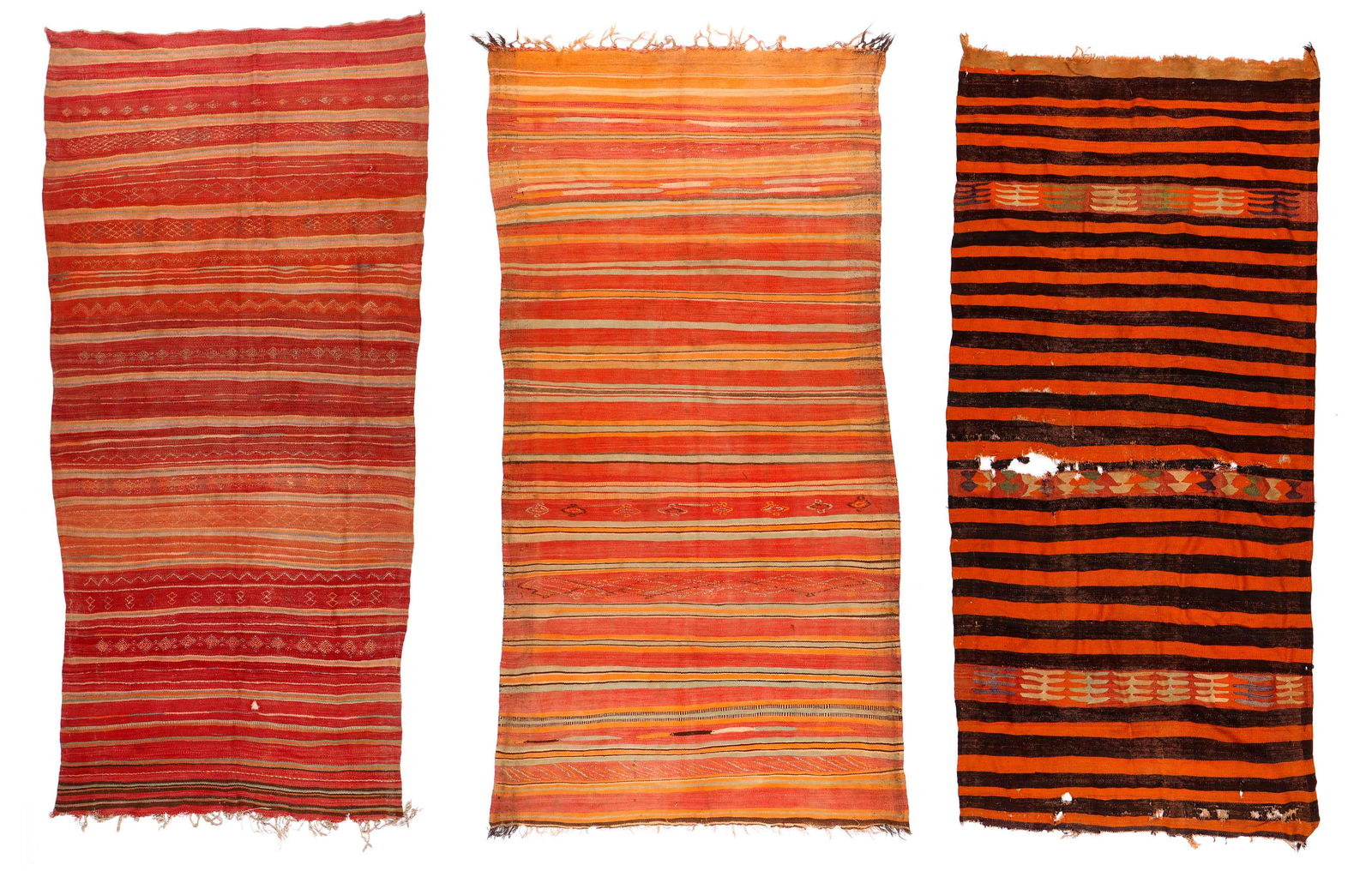 3 Moroccan Flatweave Rugs, Mid 20th C. (1 of 9)