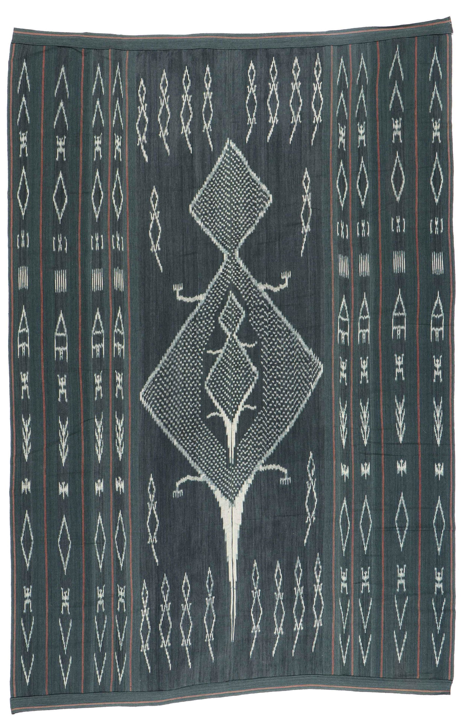 Rare Ifugao Indigo Cotton Ikat Blanket, Philippines (1 of 9)