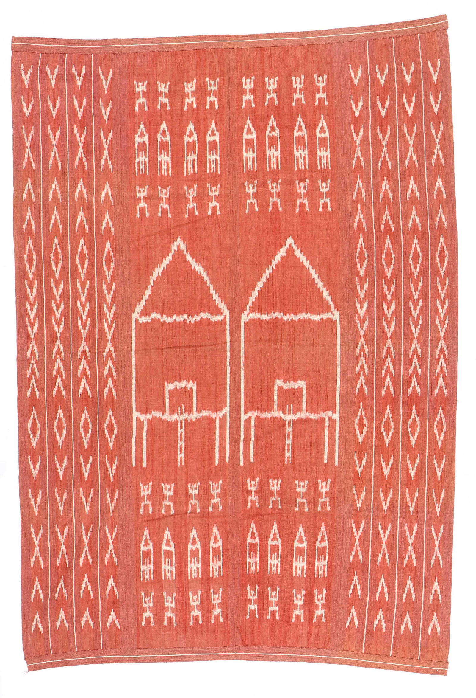 Rare Ifugao Red Cotton Ikat Blanket, Philippines (1 of 9)