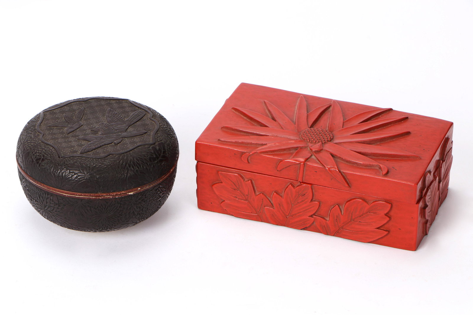 Chinese Lacquer Wedding Box and Porcelain Jar, 19th C. (1 of 8)