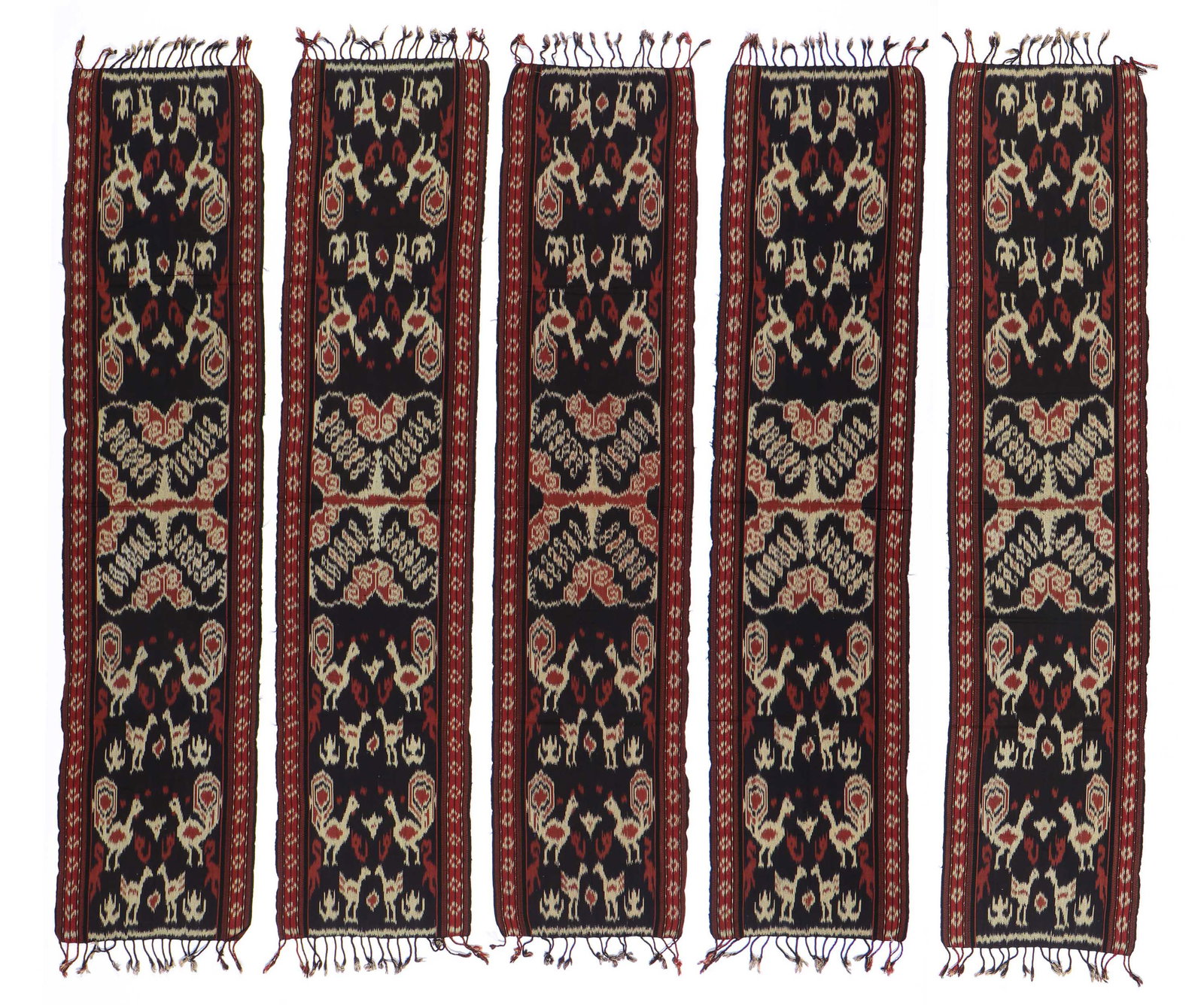 Five Similar Ikat Textiles, Indonesia (1 of 9)