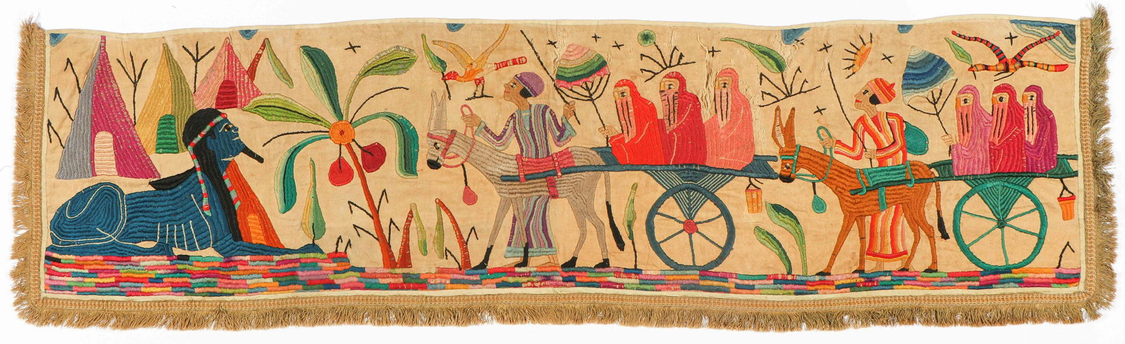 Old Egyptian Embroidered Textile (1 of 4)