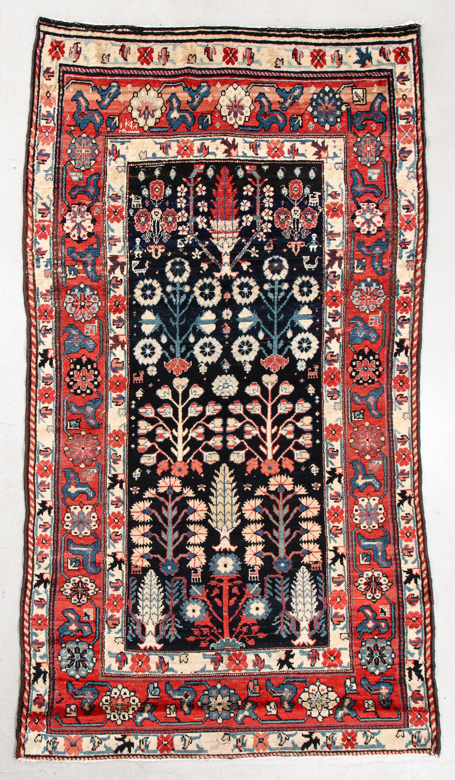 19th C. Kurdish Sauj Balagh Rug, Persia, 5'1'' x 9'5'' (1 of 5)