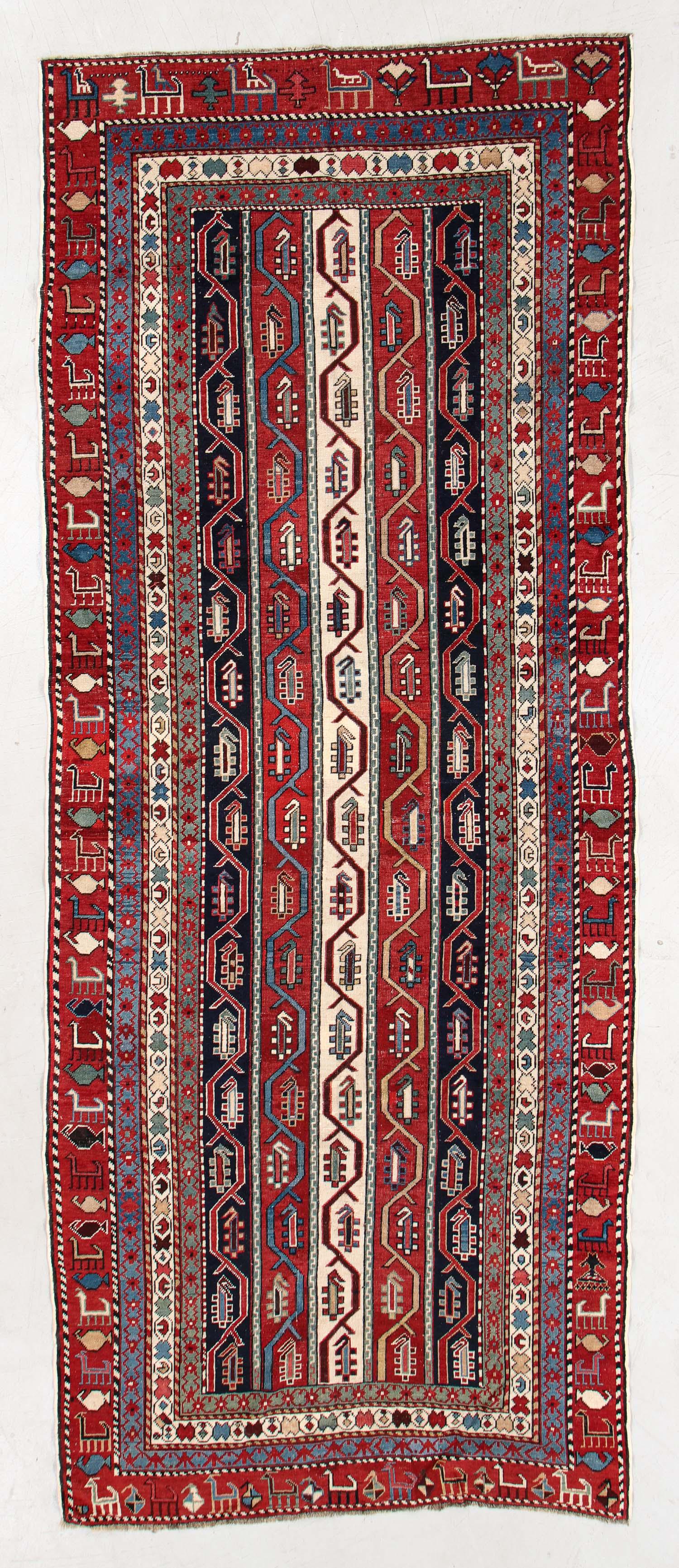 Shirvan Rug, Caucasus, Late 19th C., 4'2'' x 10'6'' (1 of 4)