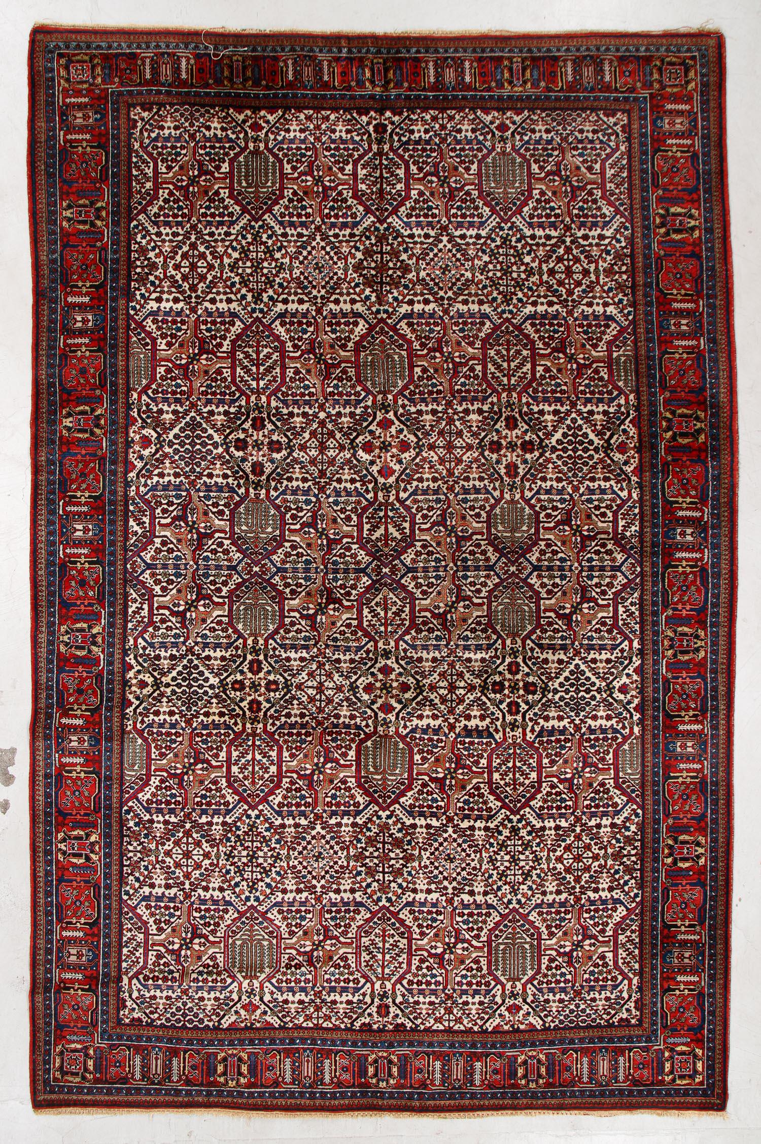 Joshagan Rug, Persia, Mid 20th C., 7'5'' x 11'6'': Joshagan Rug, Persia, Mid 20th C., 7'5'' x 11'6'' (226 x 351 cm). Weight: 53 lbs. Material: wool pile, cotton warp, cotton weft.