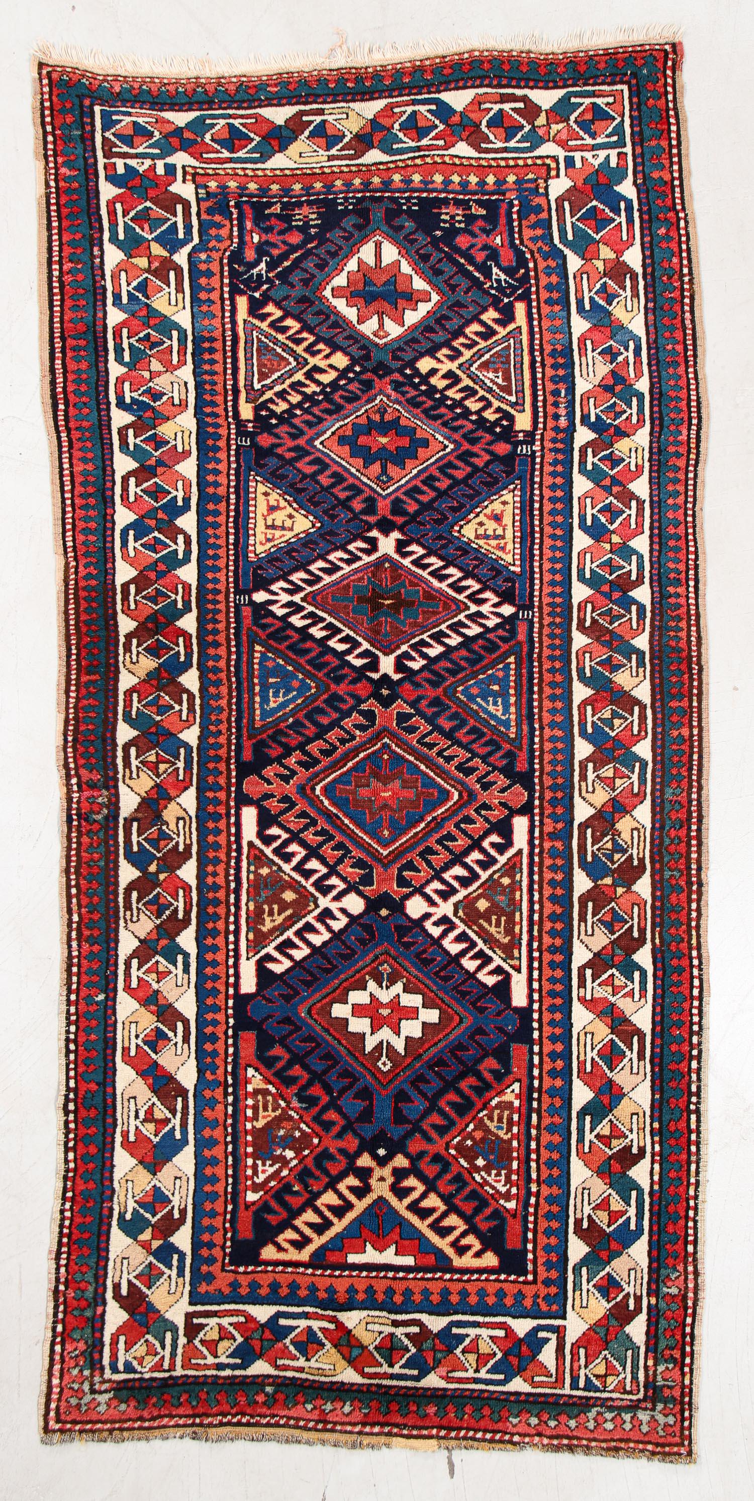 Kazak Rug, Caucasus, Late 19th C., 3'8'' x 8'1'' (1 of 5)