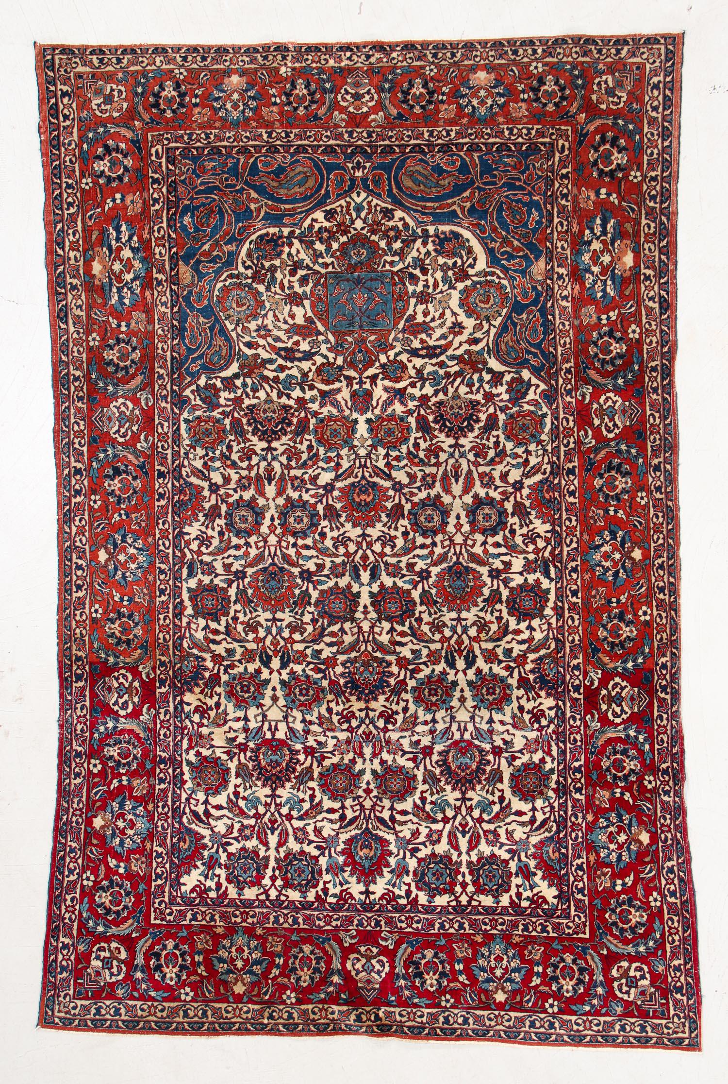 Isfahan Prayer Rug, Persia, Early 20th C., 4'7'' x (1 of 5)