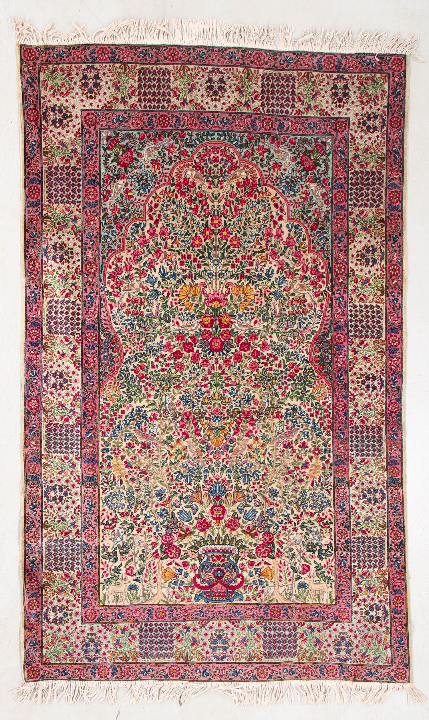 Fine Kerman Millefleur Prayer Rug, Persia, Early 20th (1 of 5)