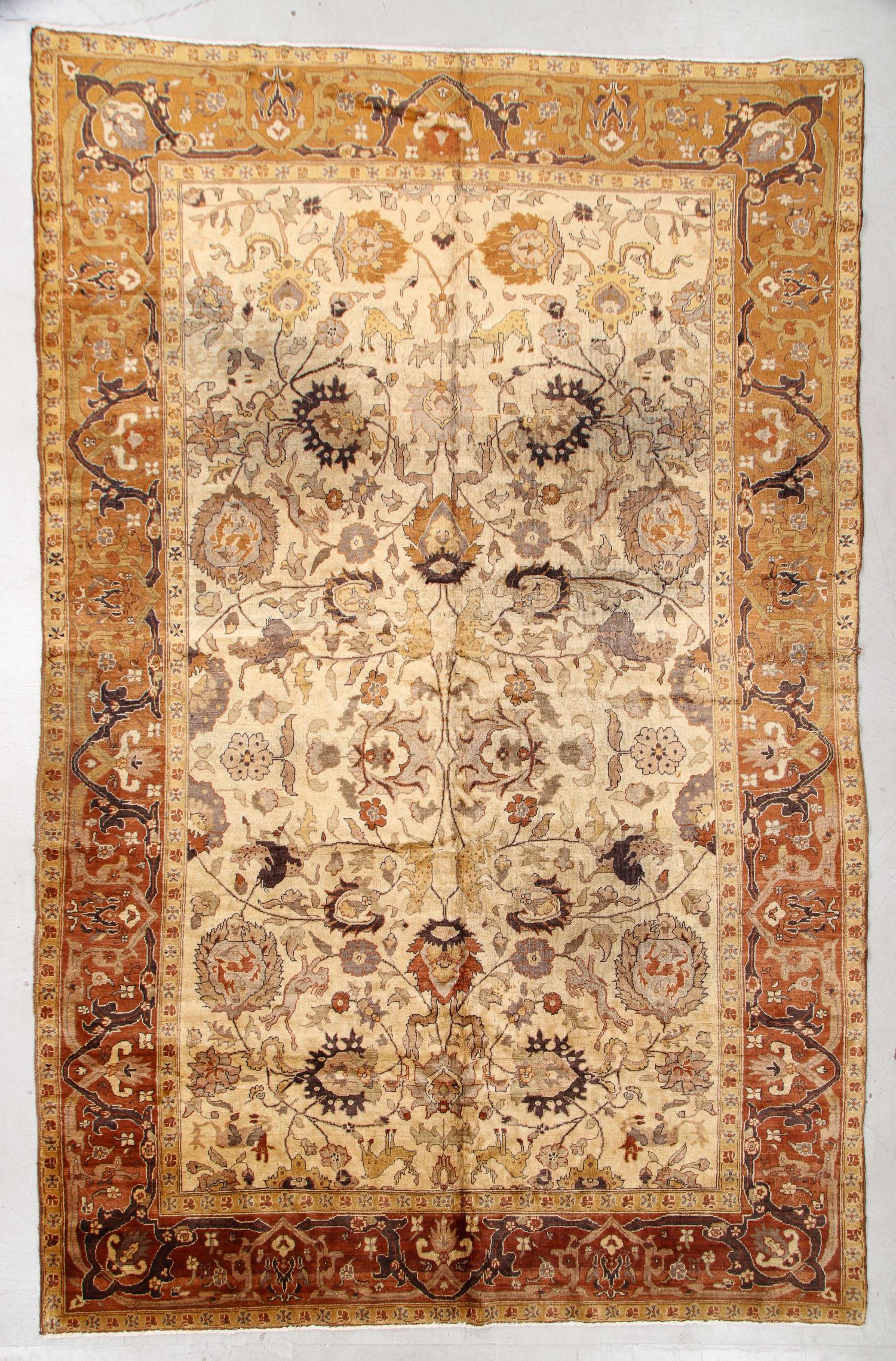 Agra Rug, India, Early 20th C., 8'0'' x 12'6'': Agra Rug, India, Early 20th C., 8'0'' x 12'6'' (244 x 381 cm). Weight: 47 lbs. Wool.