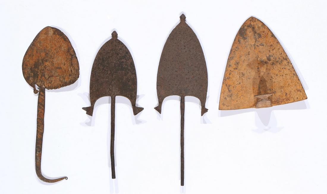 Four Antique African Metal Currency Hoes (1 of 2)