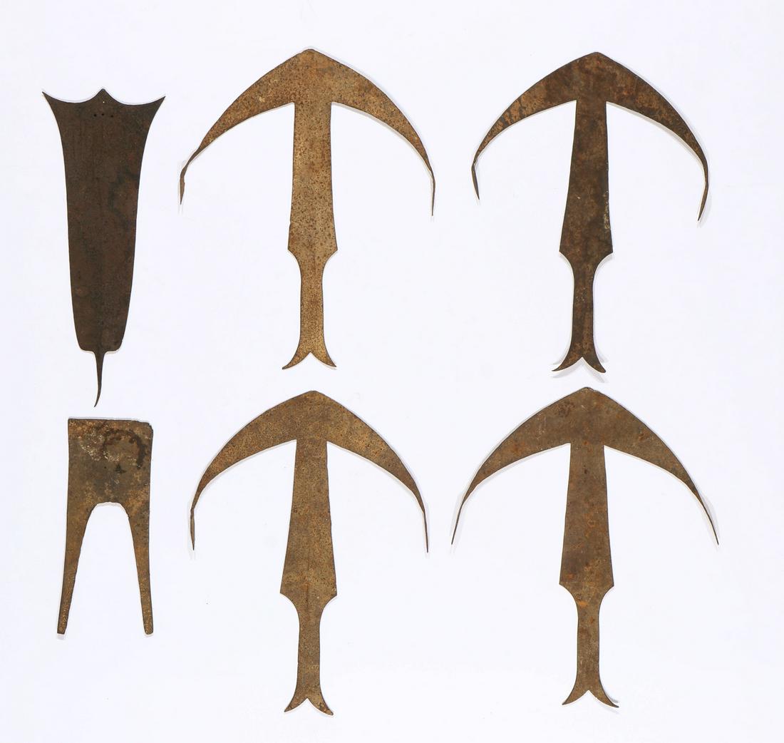 Six Antique African Metal Currency (1 of 2)