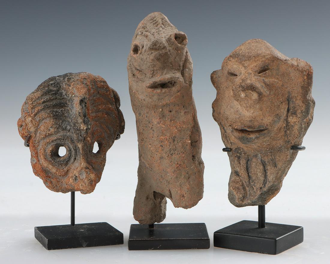 Antique Porapora Terracotta Mask, Figure and Pottery (1 of 4)