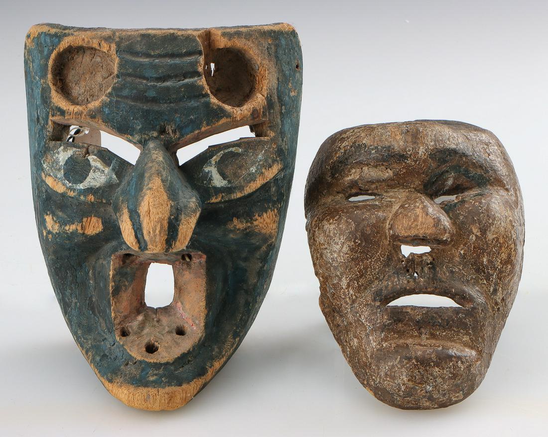 Two Antique East Asian Masks (1 of 4)