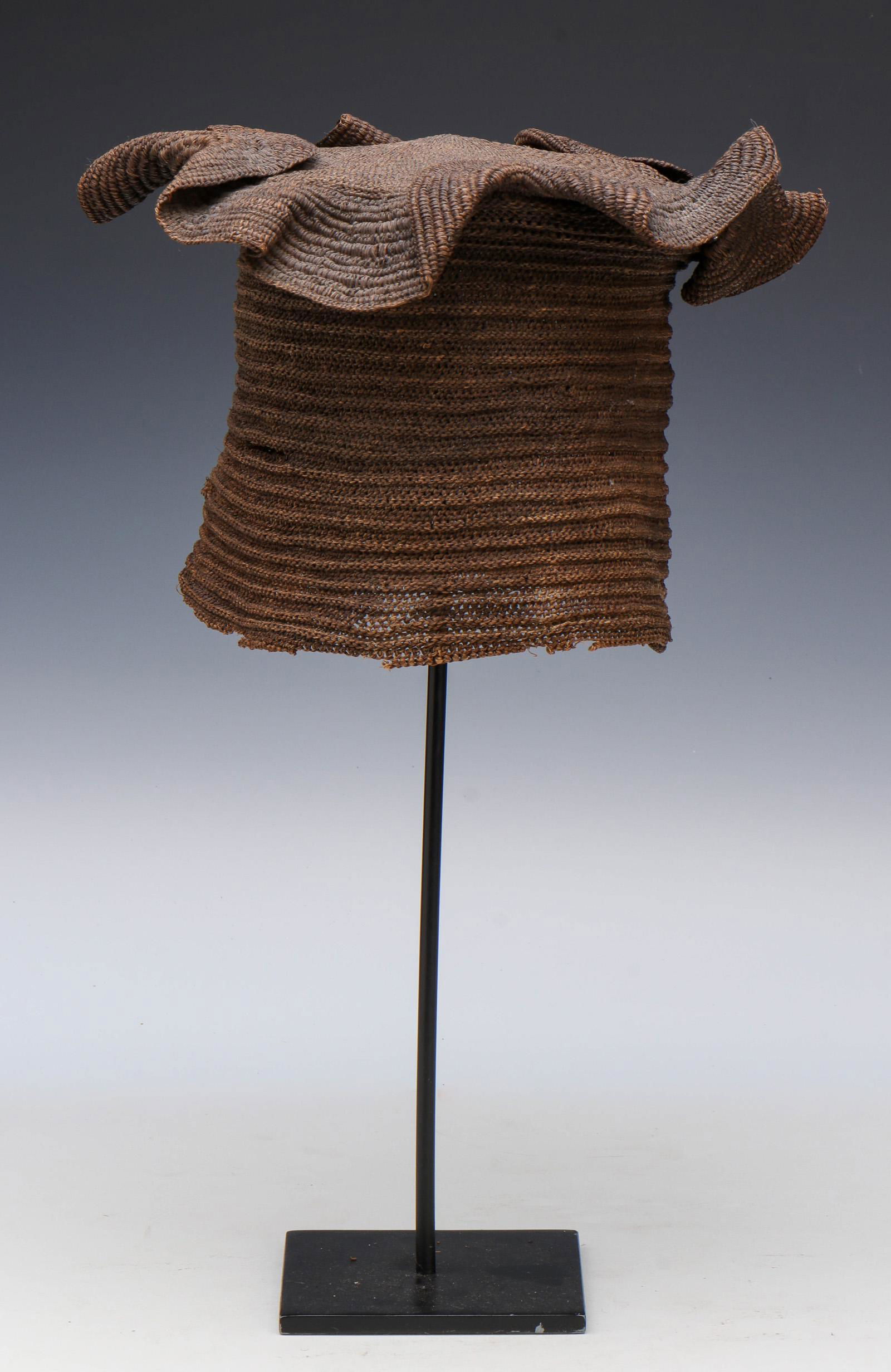 Antique African Woven Plant Fiber Hat, Cameroon (1 of 3)