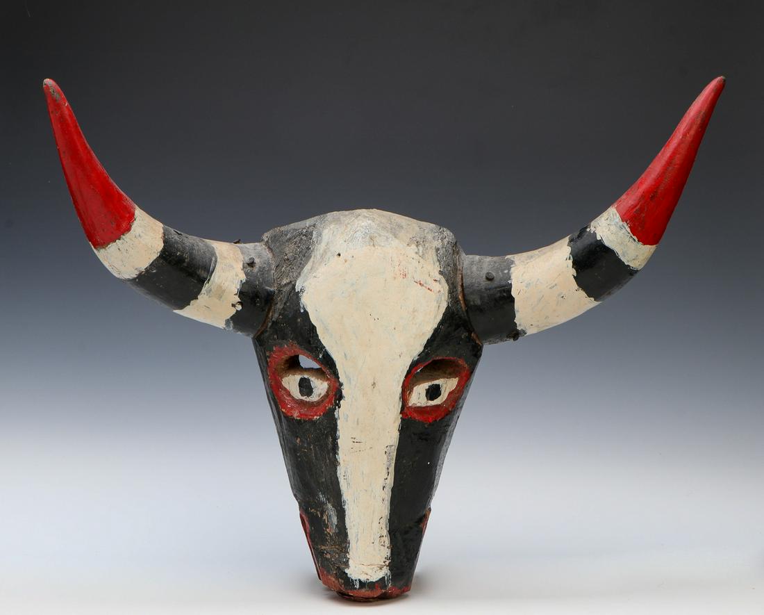 Mexican Dance Mask of a Bull, Mid 20th C. (1 of 3)