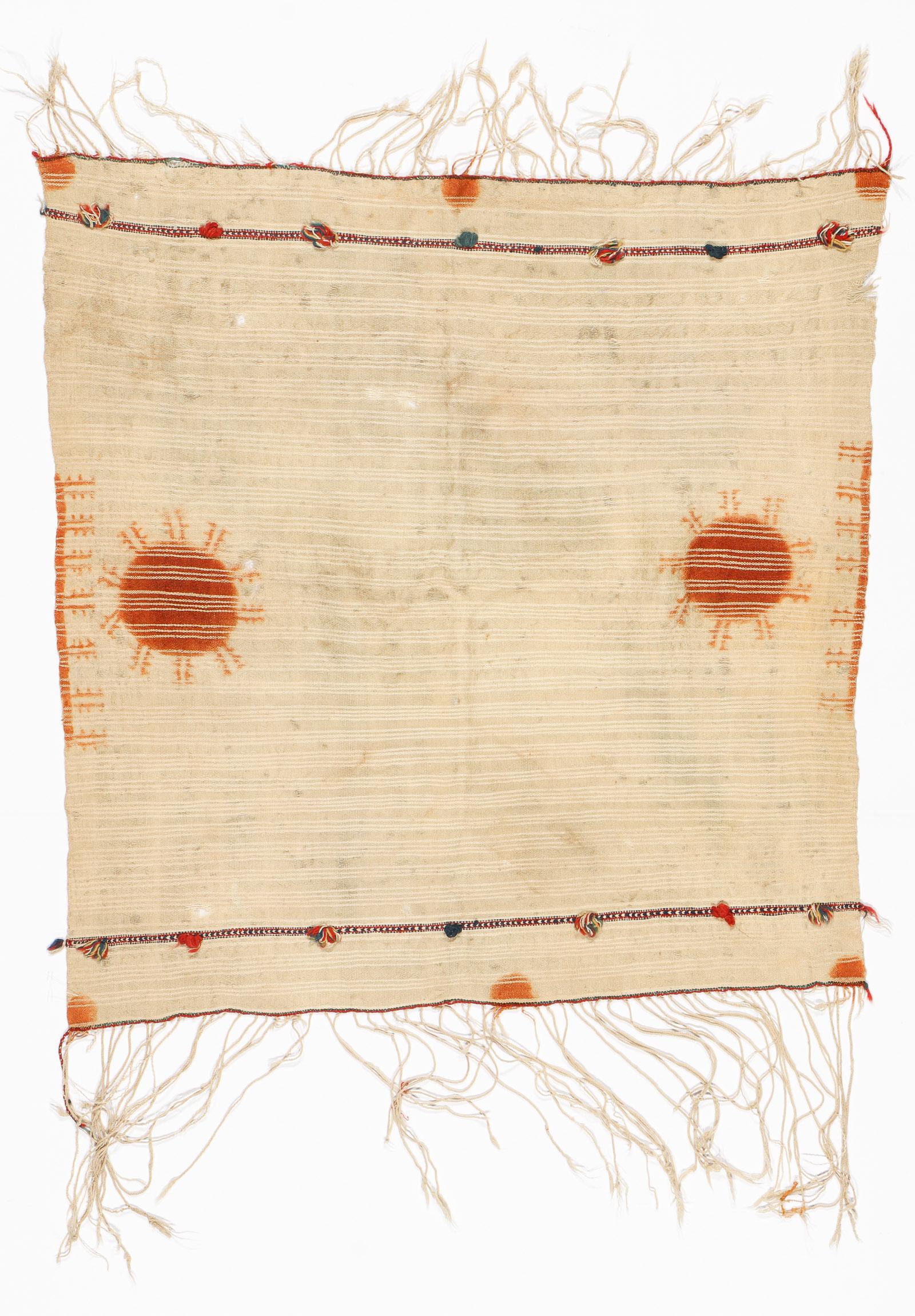 Antique Berber Henna Dyed Veil/Shawl, 19th C. (1 of 3)