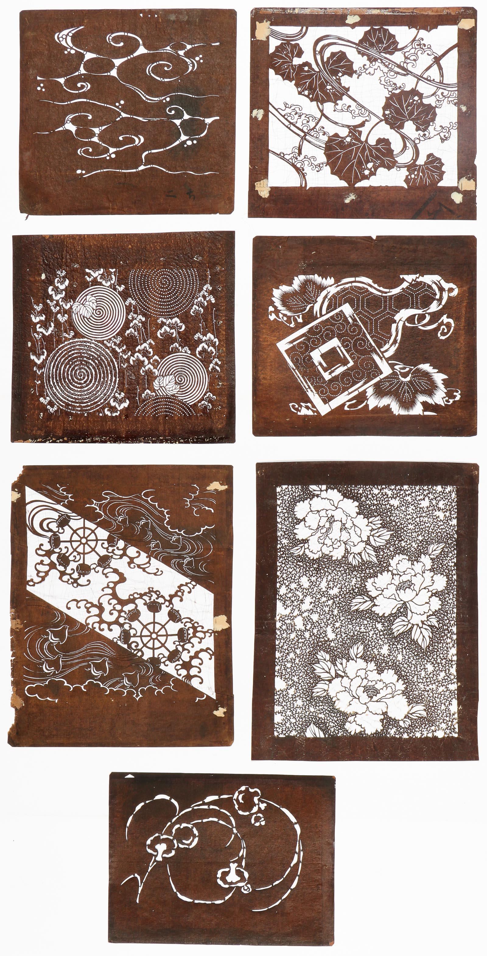 7 Japanese Katagami Kimono Stencils (1 of 8)
