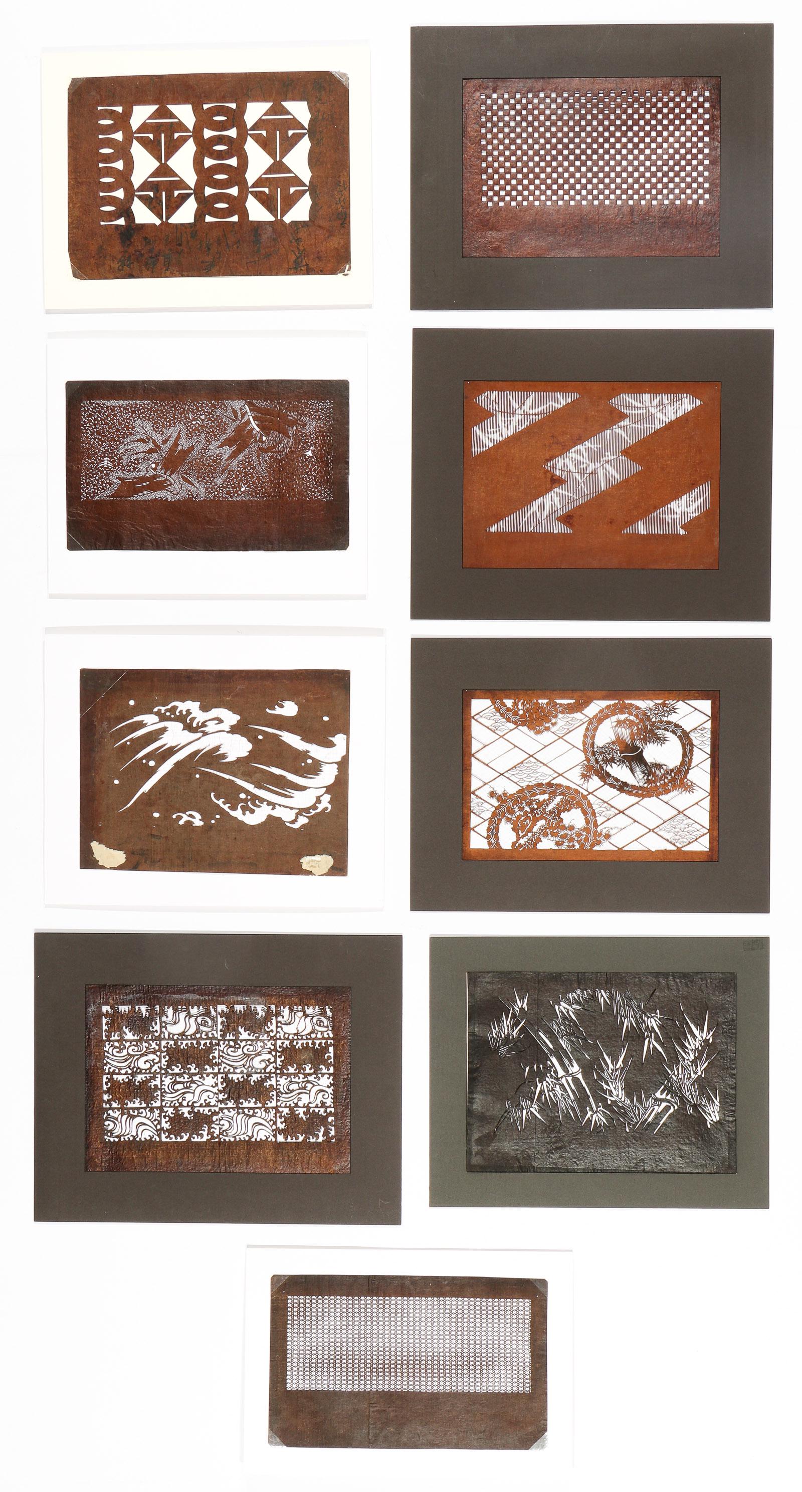 9 Japanese Katagami Kimono Stencils (1 of 9)