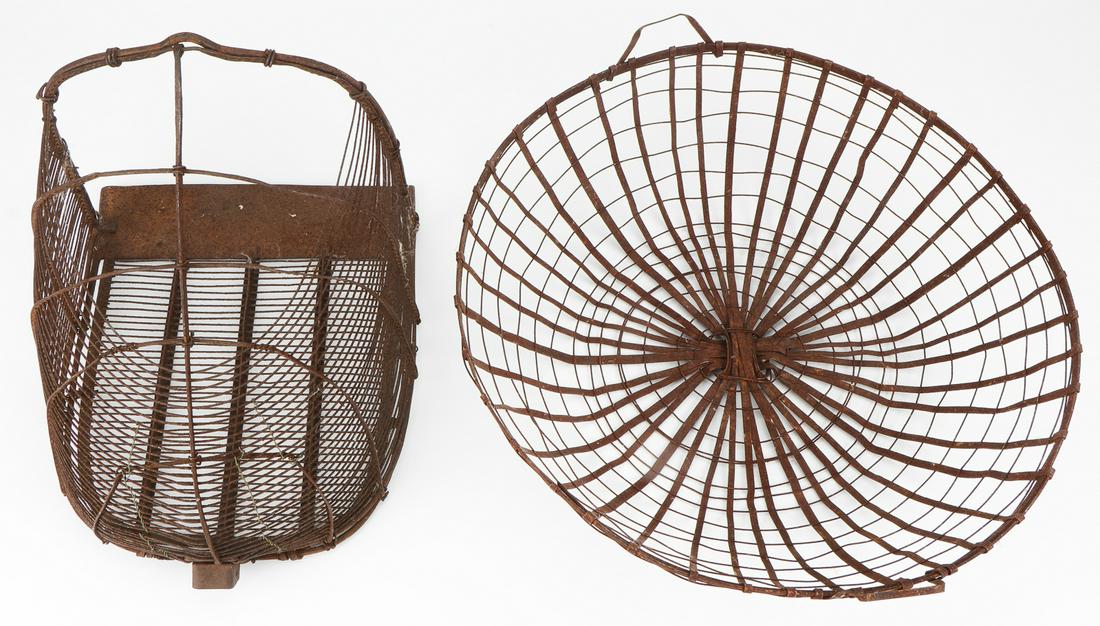 Two Metal Asian Village Baskets (1 of 2)