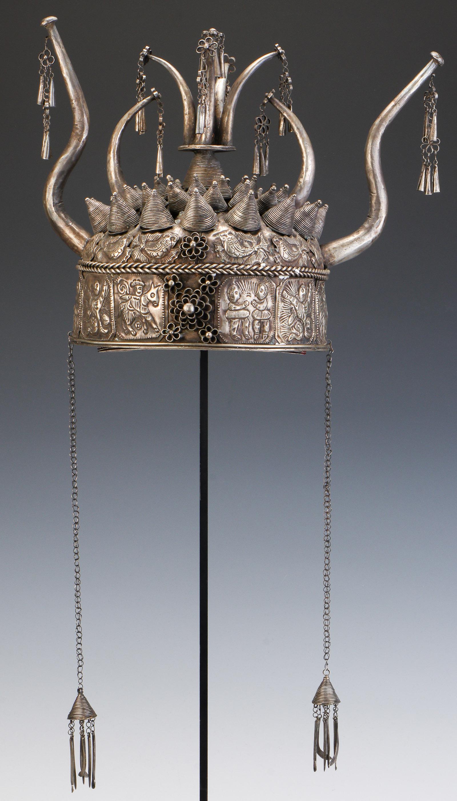 Miao Silver Hat, China, Early to Mid 20th C. (1 of 5)