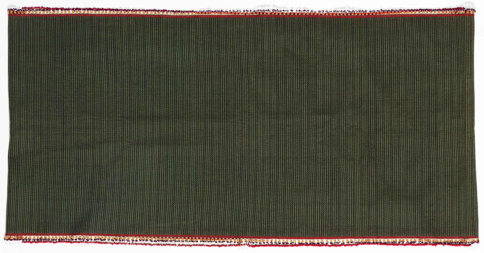 Antique Khumi Skirt, Southern Chin, Burma: Antique Khumi Skirt, Southern Chin, Burma. Tubular skirt, "nay na", with patterning in supplementary weft inlay forming a complex diamond pattern over one half of the surface, and simple stripes on ot