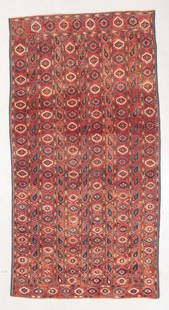 Beshir Boteh Rug, Middle Amu Darya, Mid 19th C., 4'0'': Beshir Boteh Rug, Middle Amu Darya, Mid 19th C., 4'0'' x 7'10'' (122 x 239 cm). Weight: 11 lbs. Material: wool pile, wool warp, wool weft.
