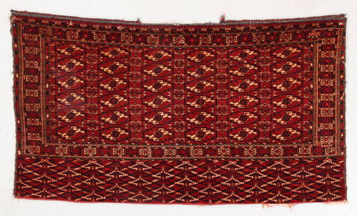 Tekke 36-Gul Chuval, Turkmenistan, Late 19th C., 3'10'': Tekke 36-Gul Chuval, Turkmenistan, Late 19th C., 3'10'' x 2'1'' (117 x 64 cm). Weight: 3 lbs. Material: wool pile, wool warp, wool weft.