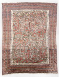 Important Silk Heriz Rug, Persia, 19th C., 8'5'' x