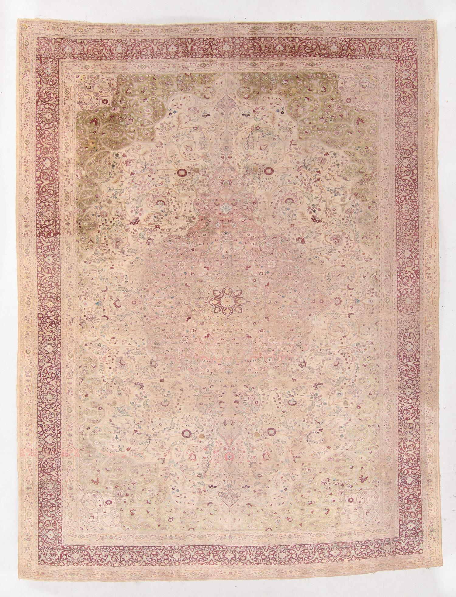 Mansion Size Tabriz Silk Rug, Persia, Late 19th C., (1 of 5)