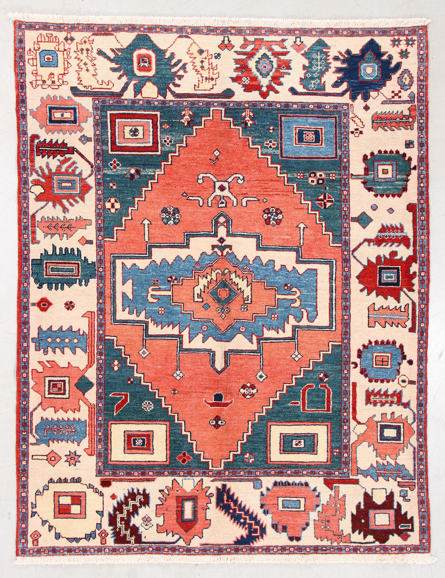 Vintage Azeri Rug, Turkey, 5'0'' x 6'6'' (1 of 6)