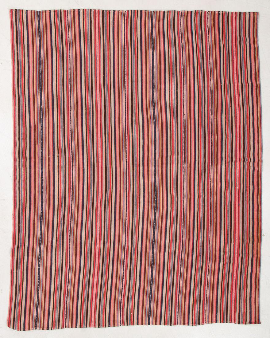 Striped Jajim Kilim, Persia, Ca. 1900, 6'1'' x 7'9'' (1 of 4)