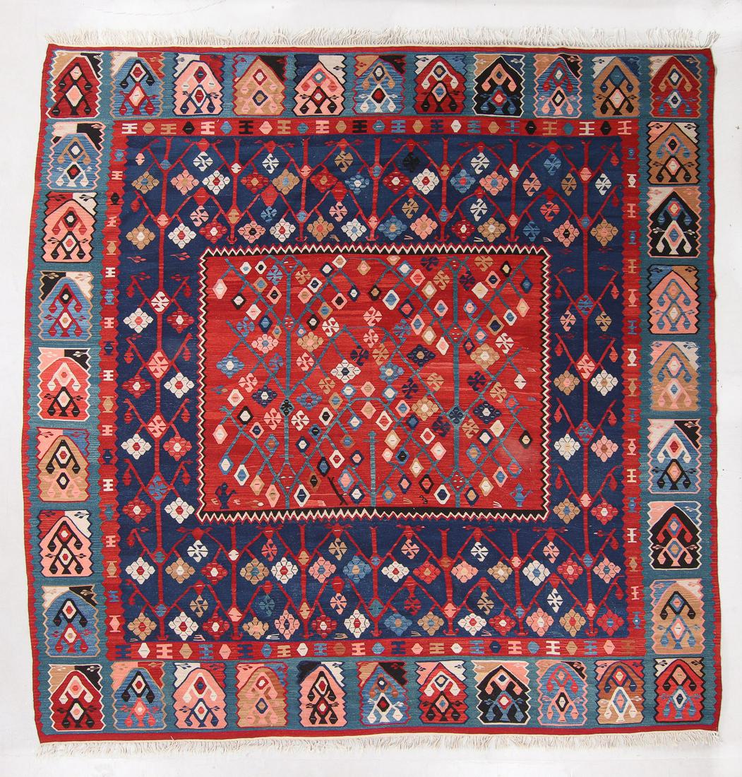 Vintage Sarkoy Kilim, Turkey, 11'10'' x 12'0'' (1 of 4)