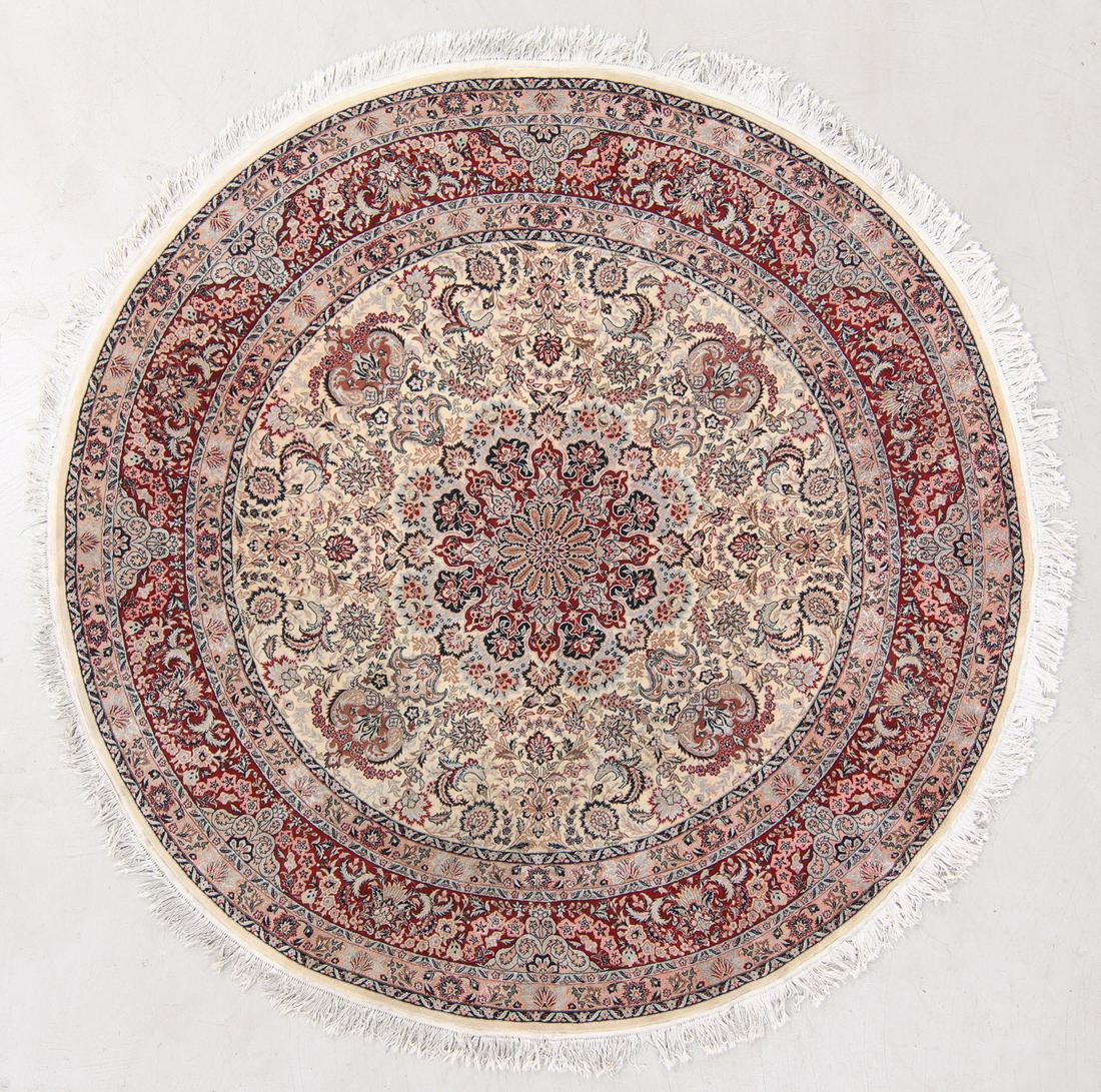 Isfahan Round Rug, Persia, Late 20th C., 7'2'' Dia. (1 of 5)