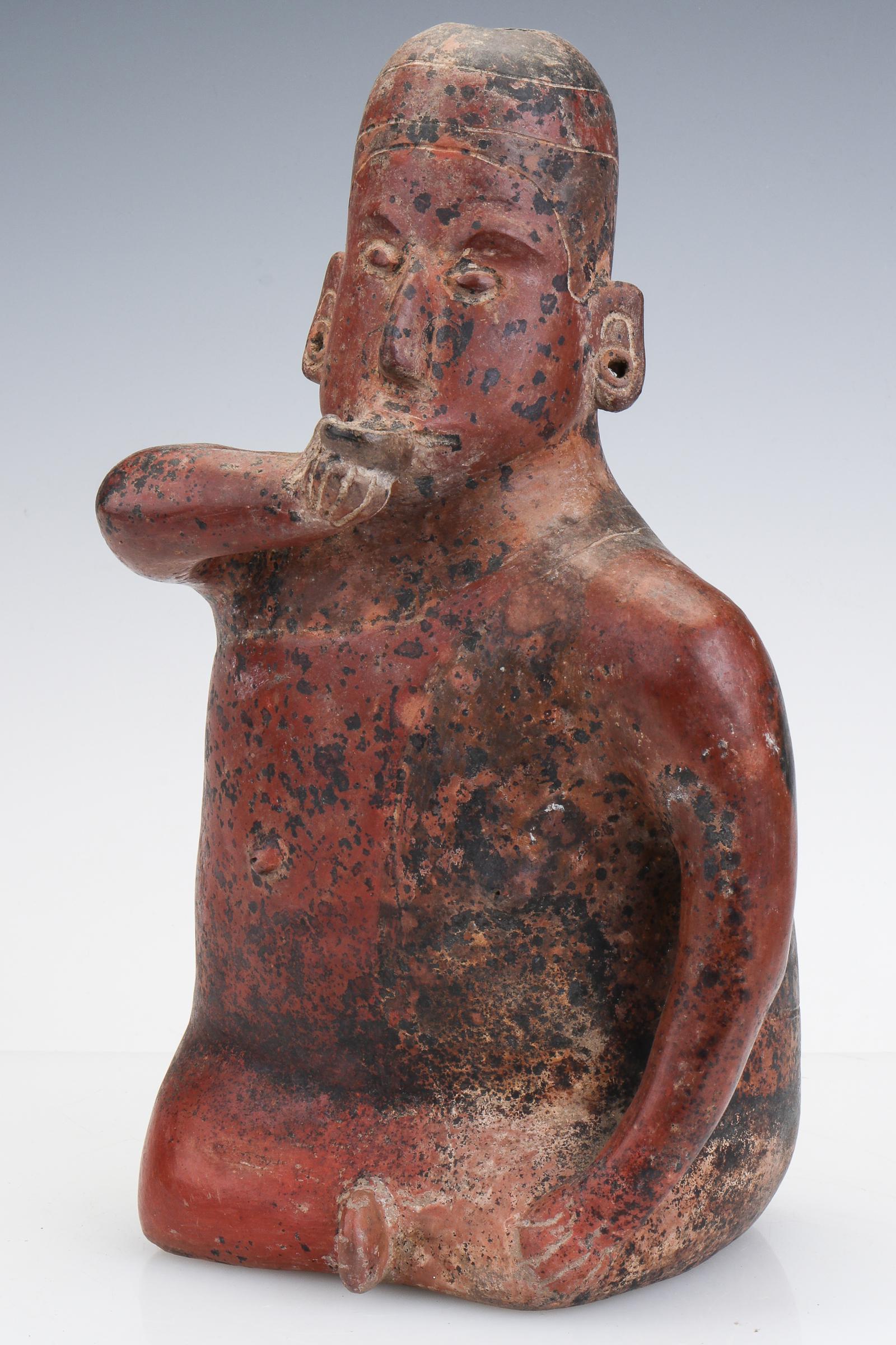 Pre-Columbian Colima Pottery Seated Figure (1 of 4)
