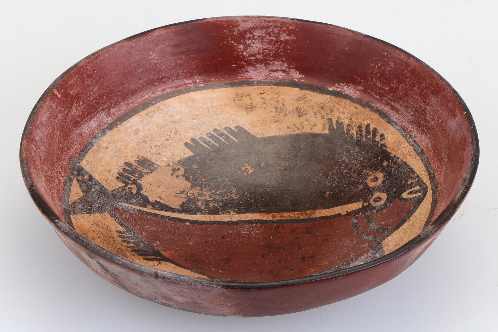 Pre-Columbian Nazca Polychrome Pottery Fish Bowl (1 of 3)