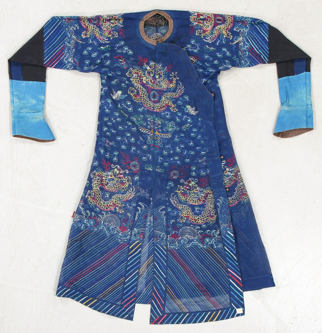 Antique Chinese Silk Gauze Summer Dragon Robe, Qing D. (1 of 9)