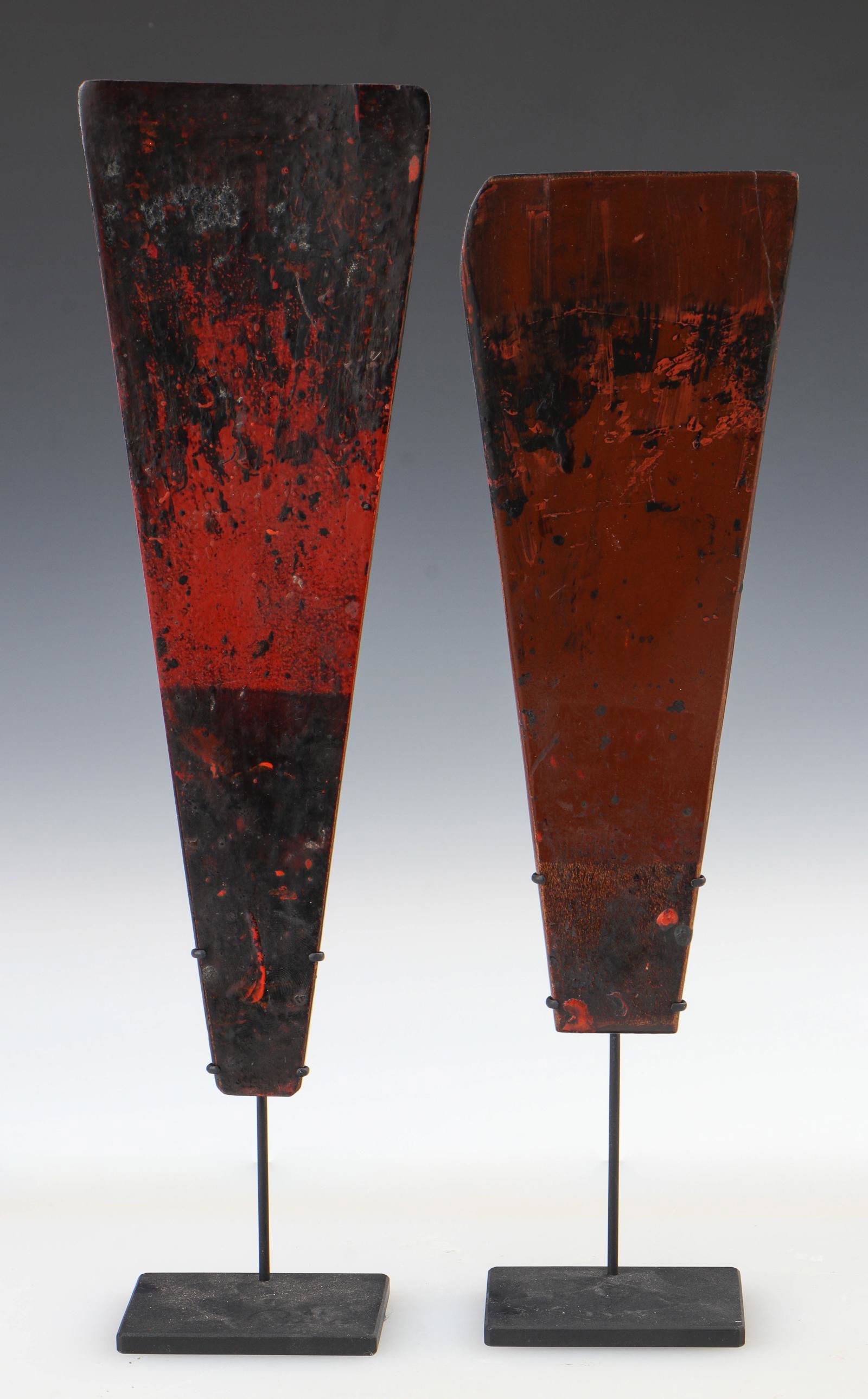 Pair of Antique Japanese Lacquer Worker Spatulas (Hera) (1 of 3)