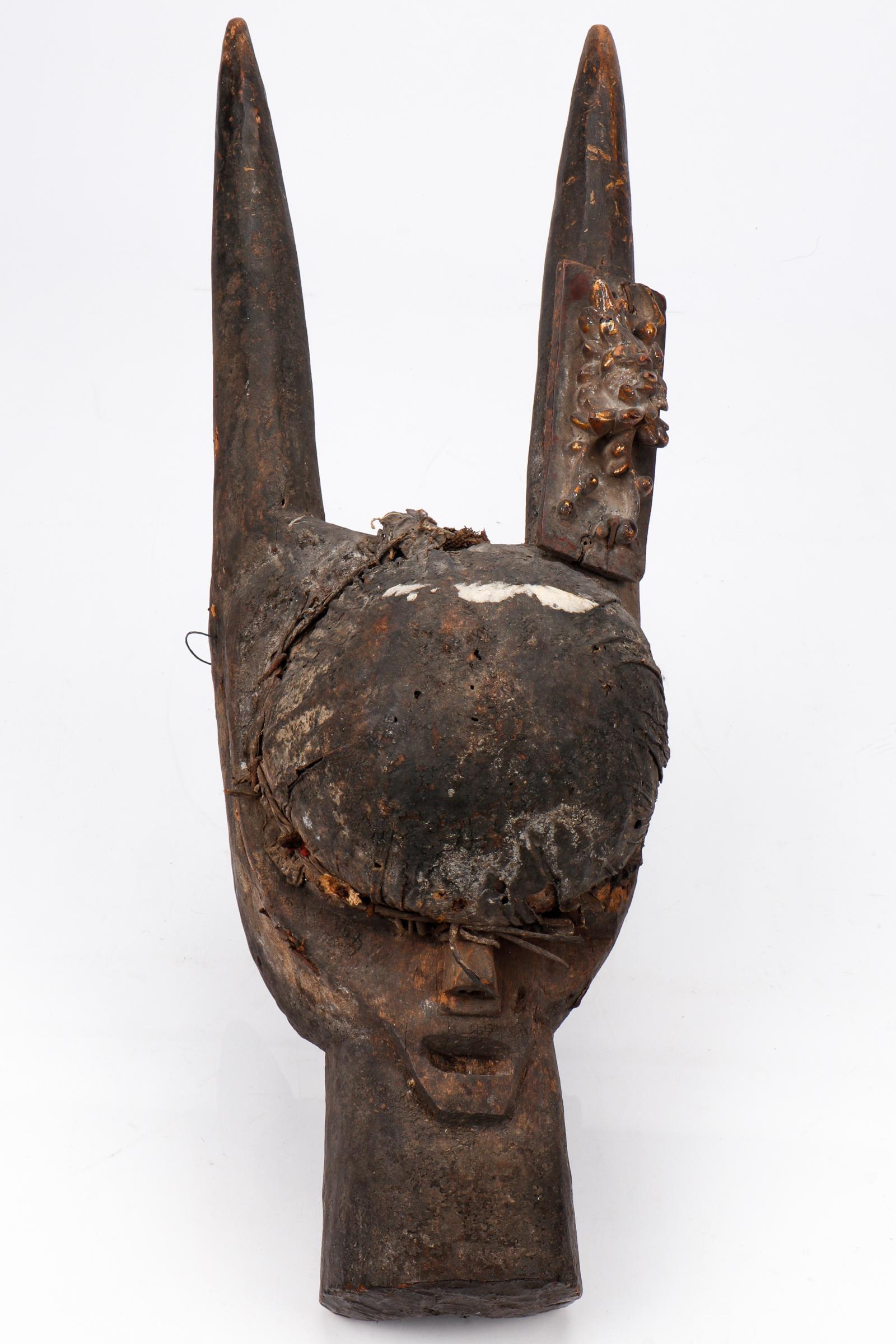 African Toma Fetish Mask with Embellishment Offering, (1 of 6)
