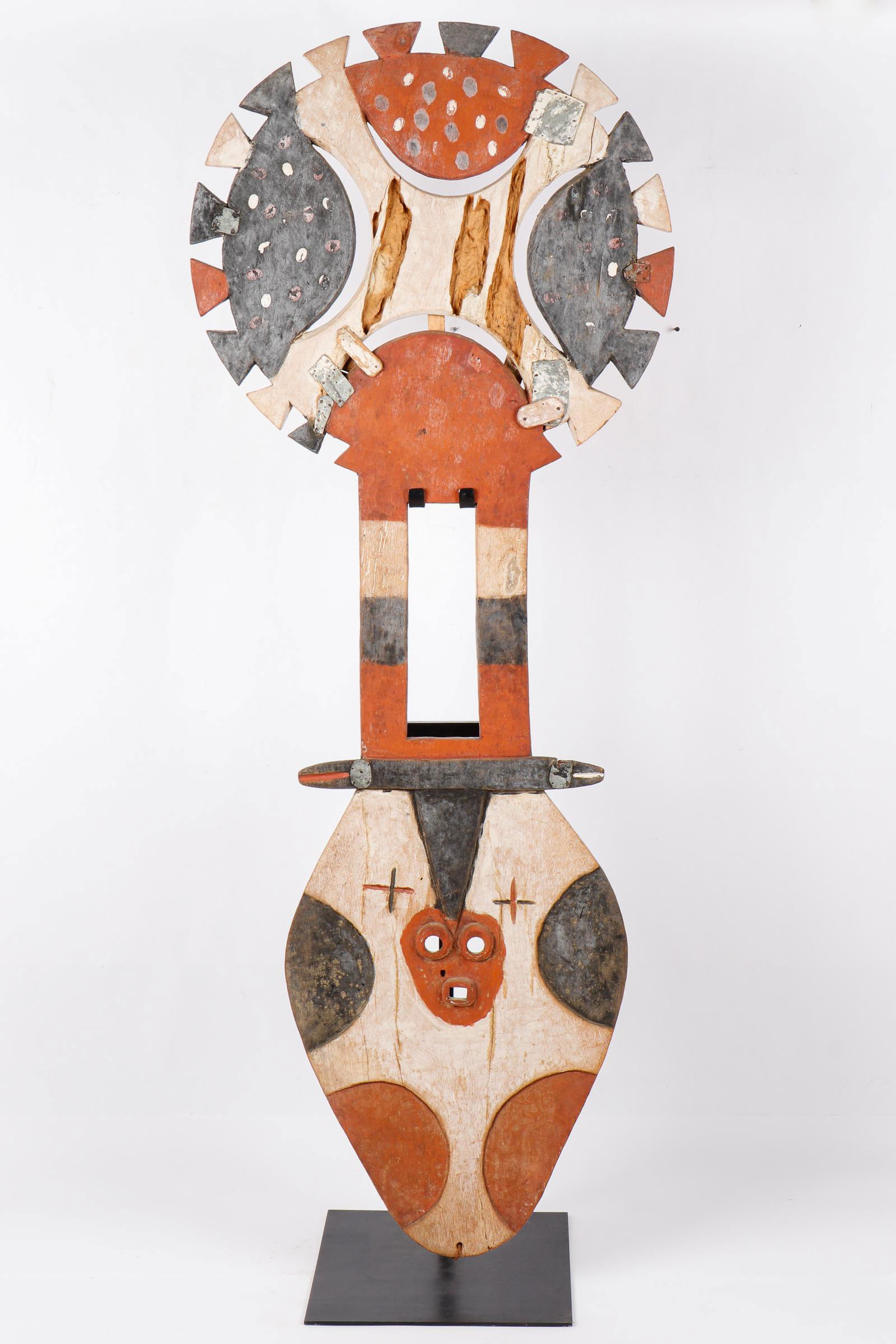Monumental African Nafana Bedu Polychrome Plank Mask (1 of 3)