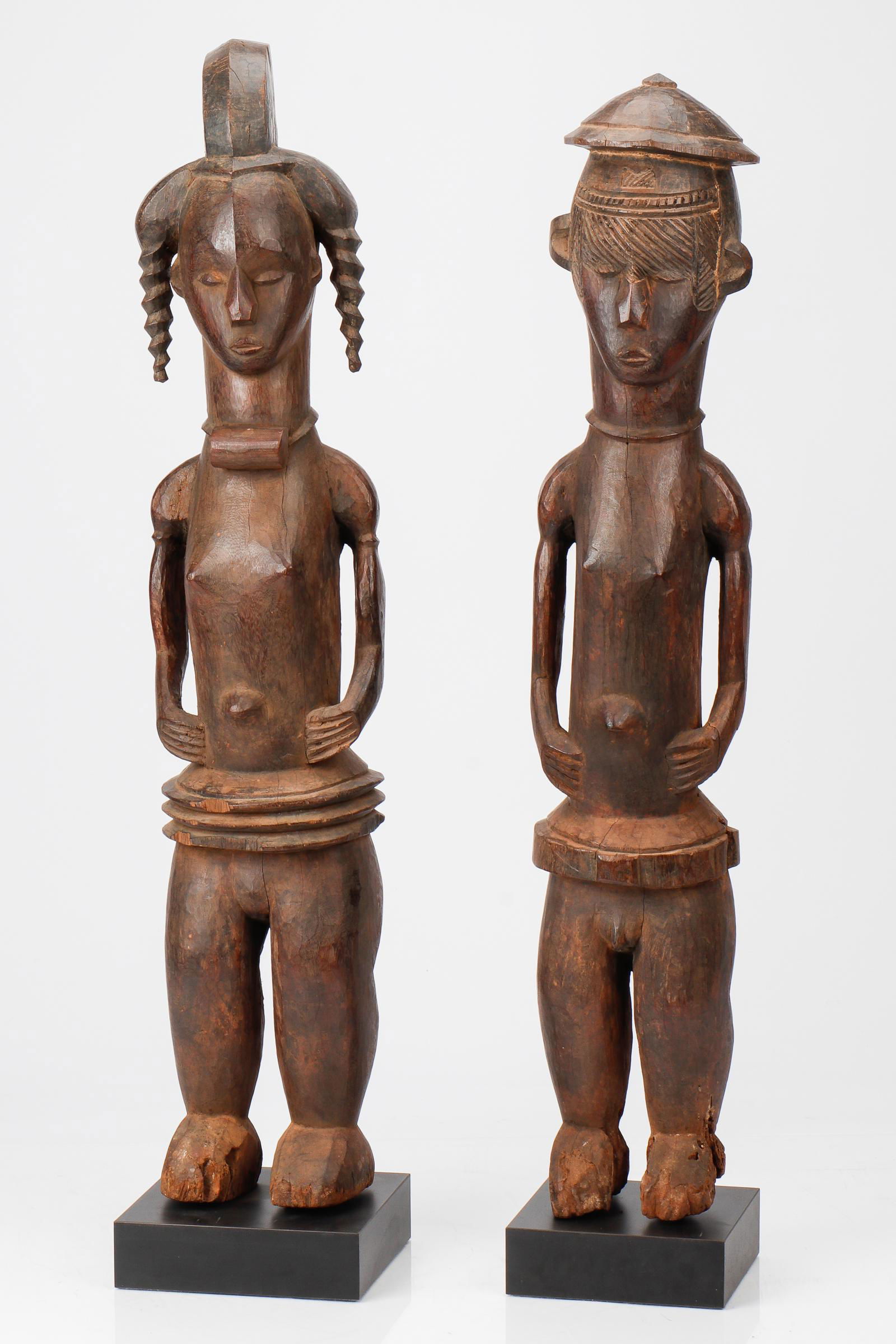 Pair of Fine Tall African Igbo Ancestor Figures, (1 of 4)