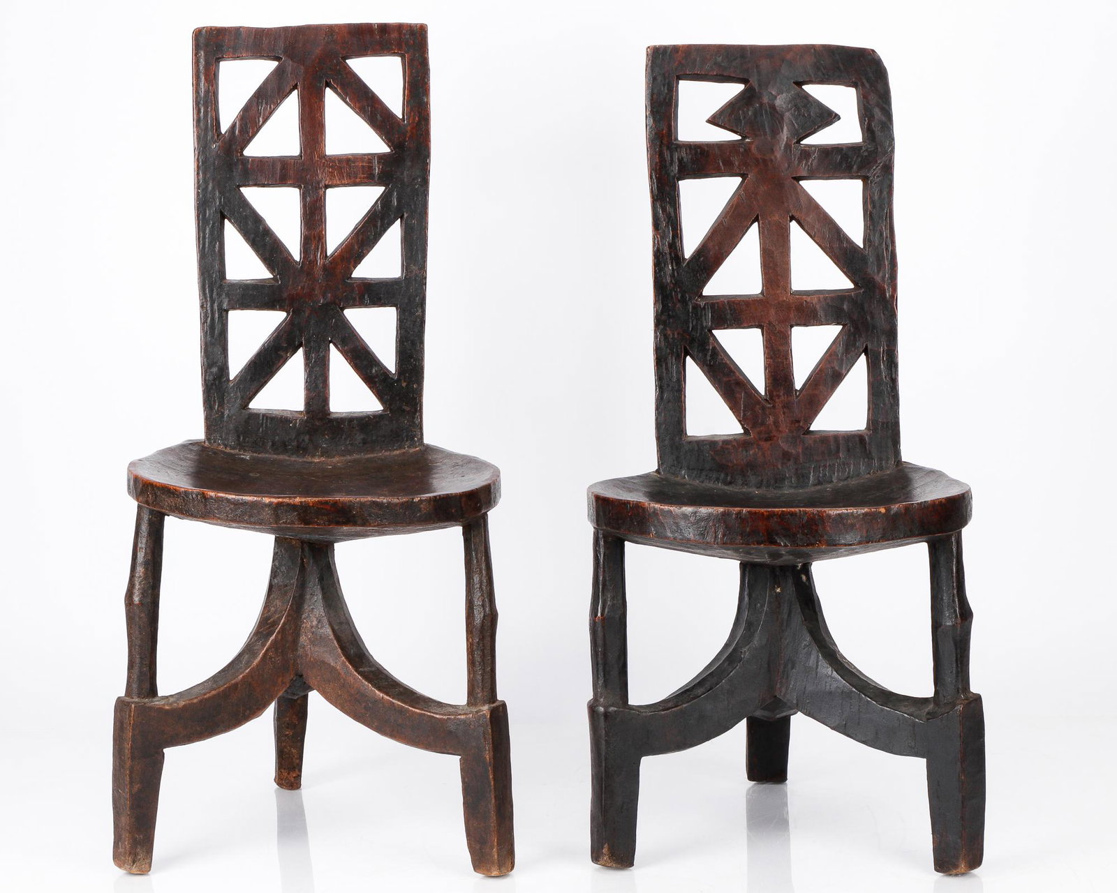 Two African Jema (Jimma) Chairs, Ethiopia (1 of 4)