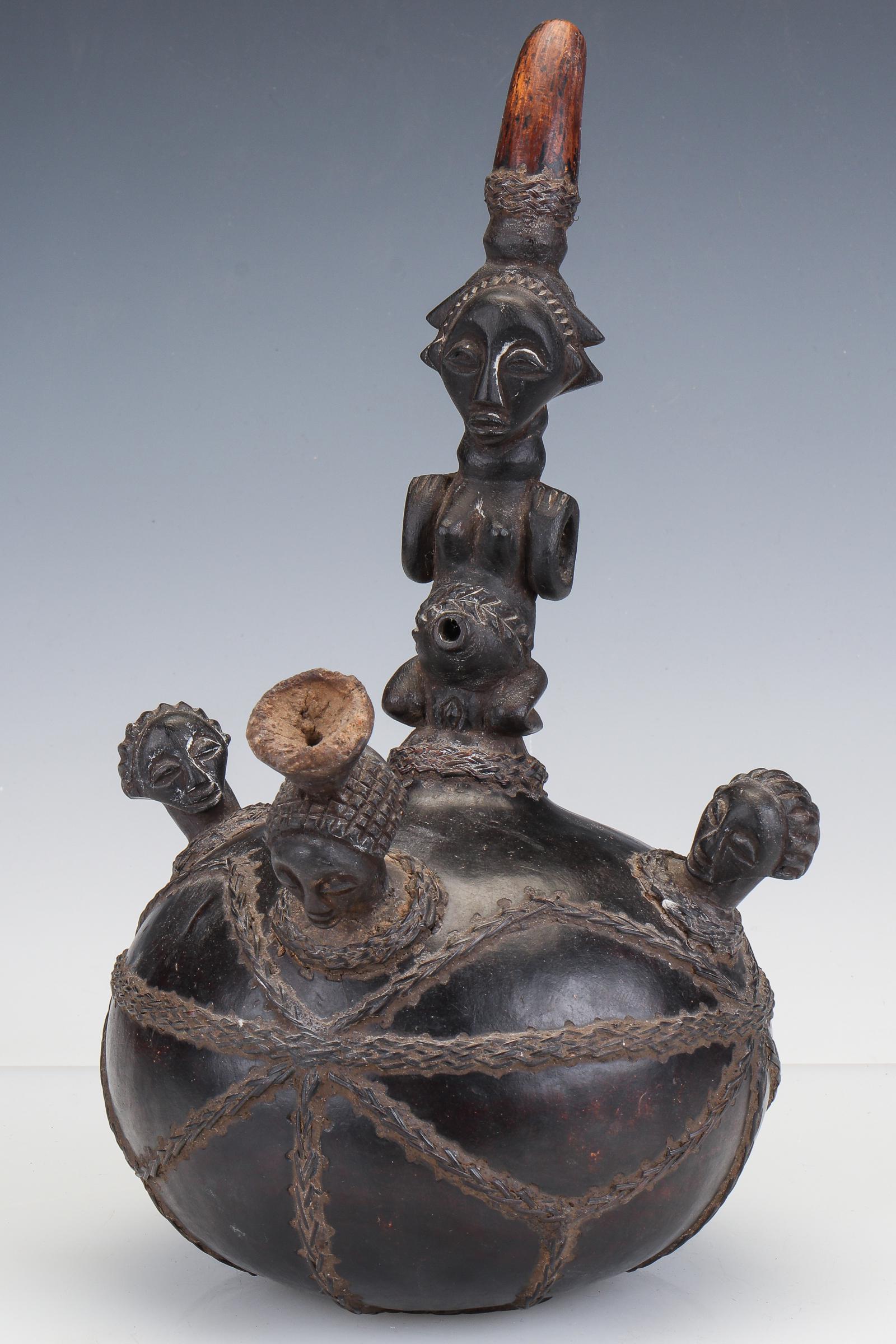 African Luba Gourd Pipe, DRC (1 of 5)