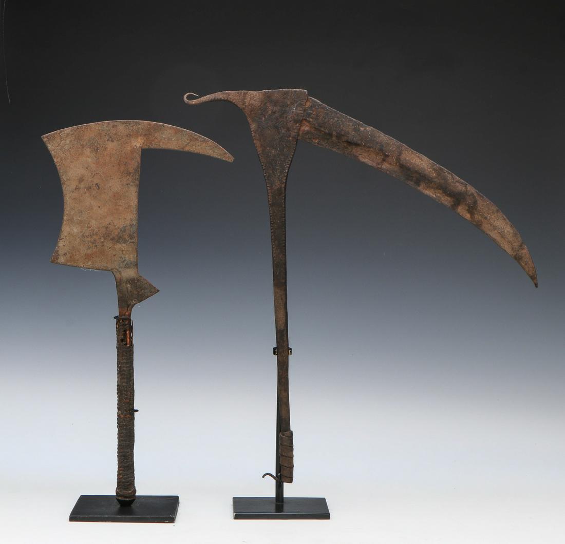 Two Antique African Metal Currency Axes, Nigeria (1 of 2)