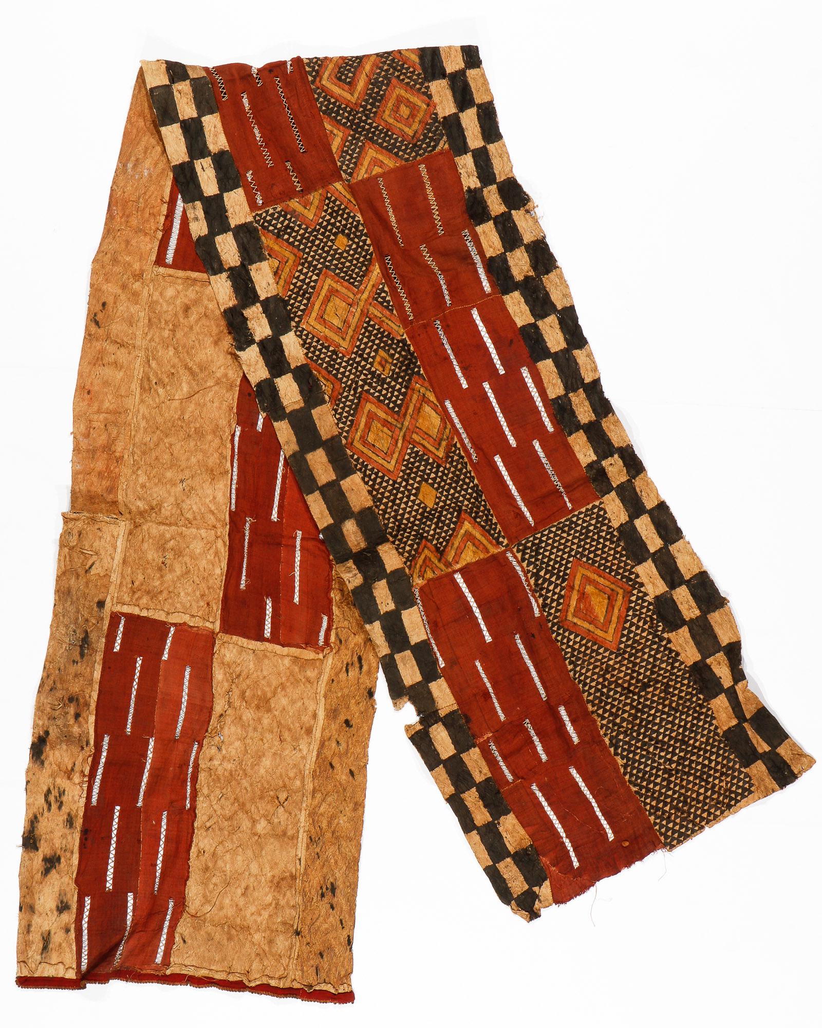 Rare Kuba Bark Cloth and Raffia Ceremonial Textile, (1 of 4)