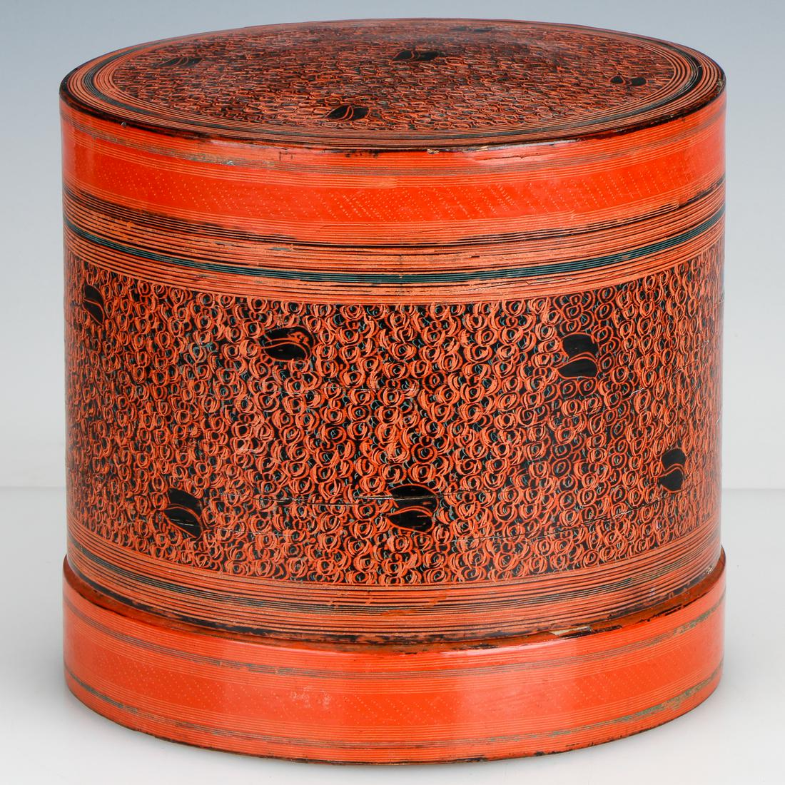 Burmese Lacquered Betel Nut Box with Tray Insert, 19th (1 of 4)