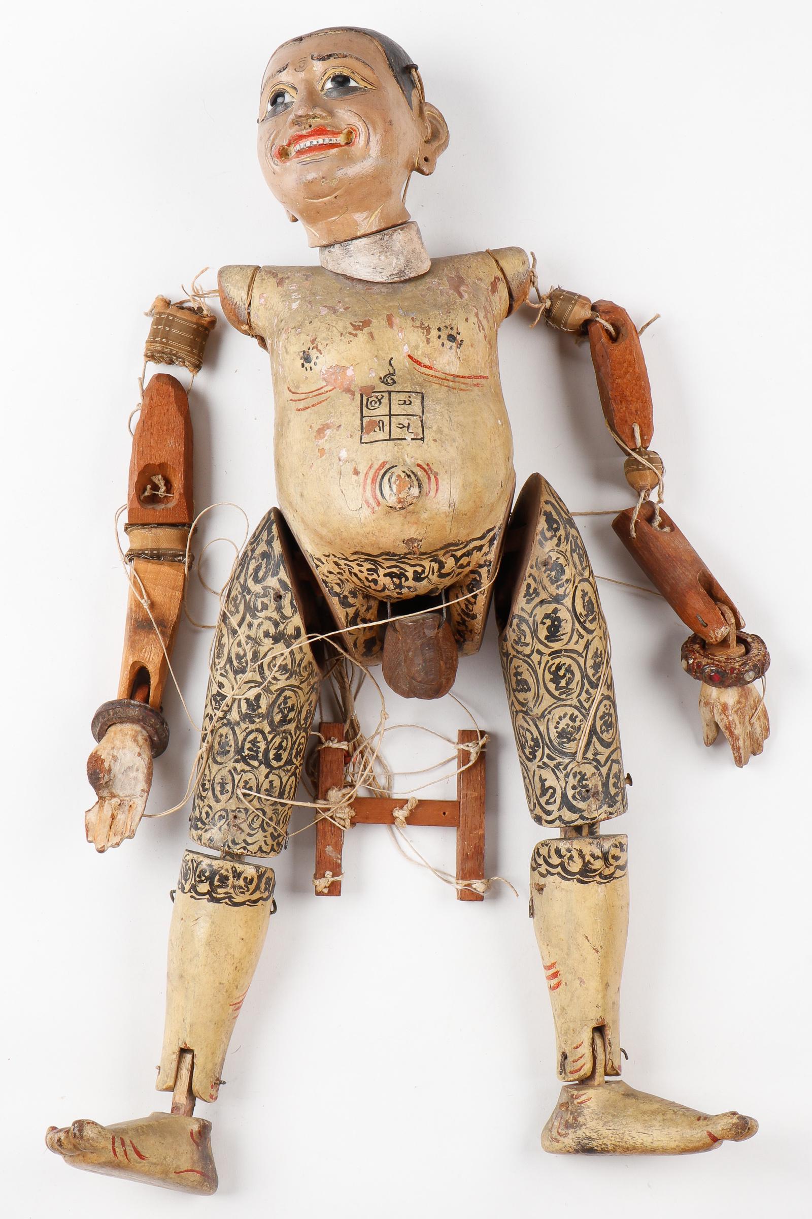 Large Burmese Vintage Marionette Puppet, Myanmar, 19th C., 27" (1 of 2)