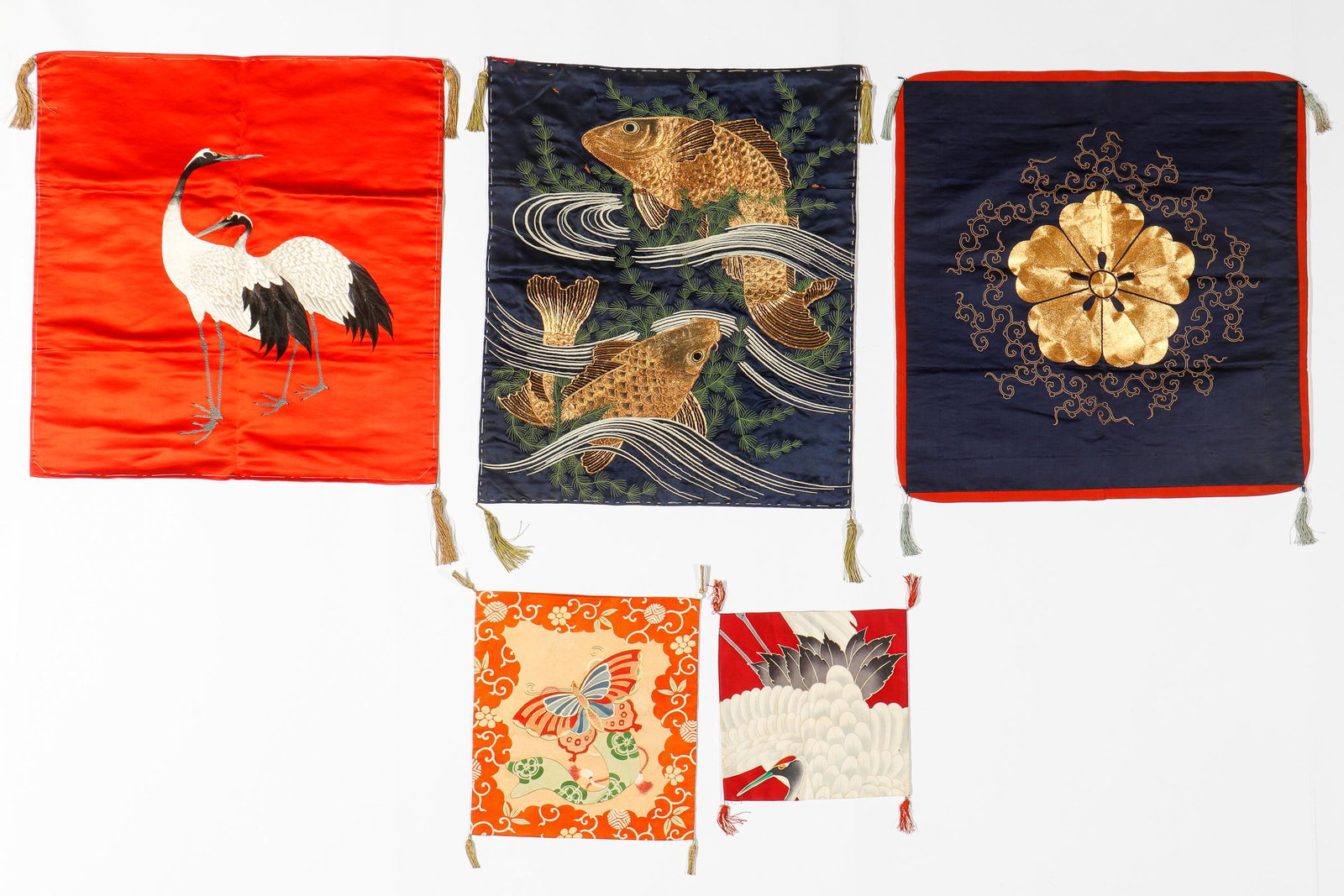 Collector's Lot of Japanese Fukusa Gift Cover Textiles (1 of 3)