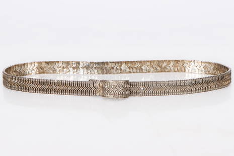 Antique Ottoman or Caucasian Silver Belt: Antique Ottoman or Caucasian Silver Belt Stamped .900. Length 37" (94 cm) incl. buckle; weight: 14.2 ozt.