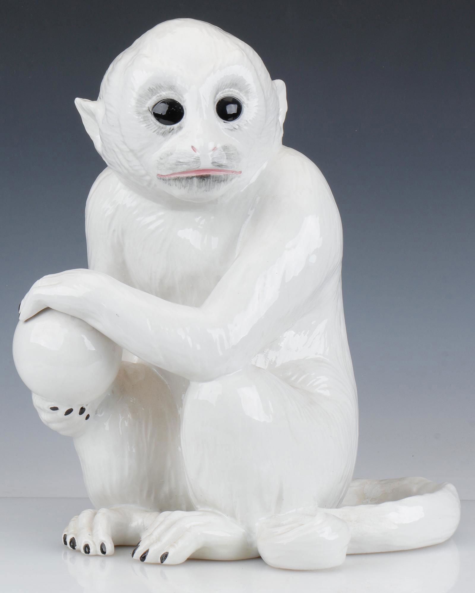 Vintage Italian Glazed Ceramic Monkey (1 of 7)